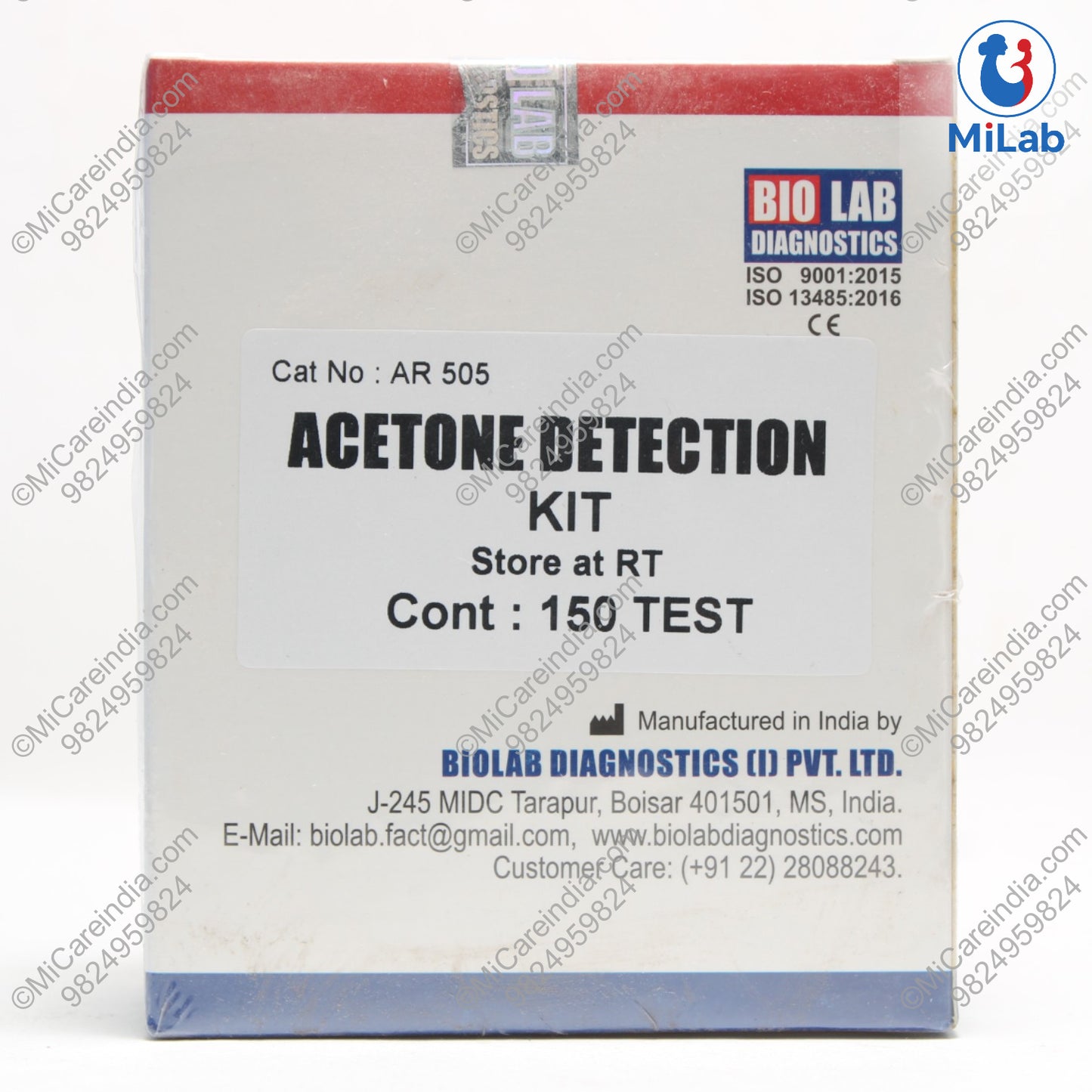 Biolab Acetone Detection Kit (150 Tests)
