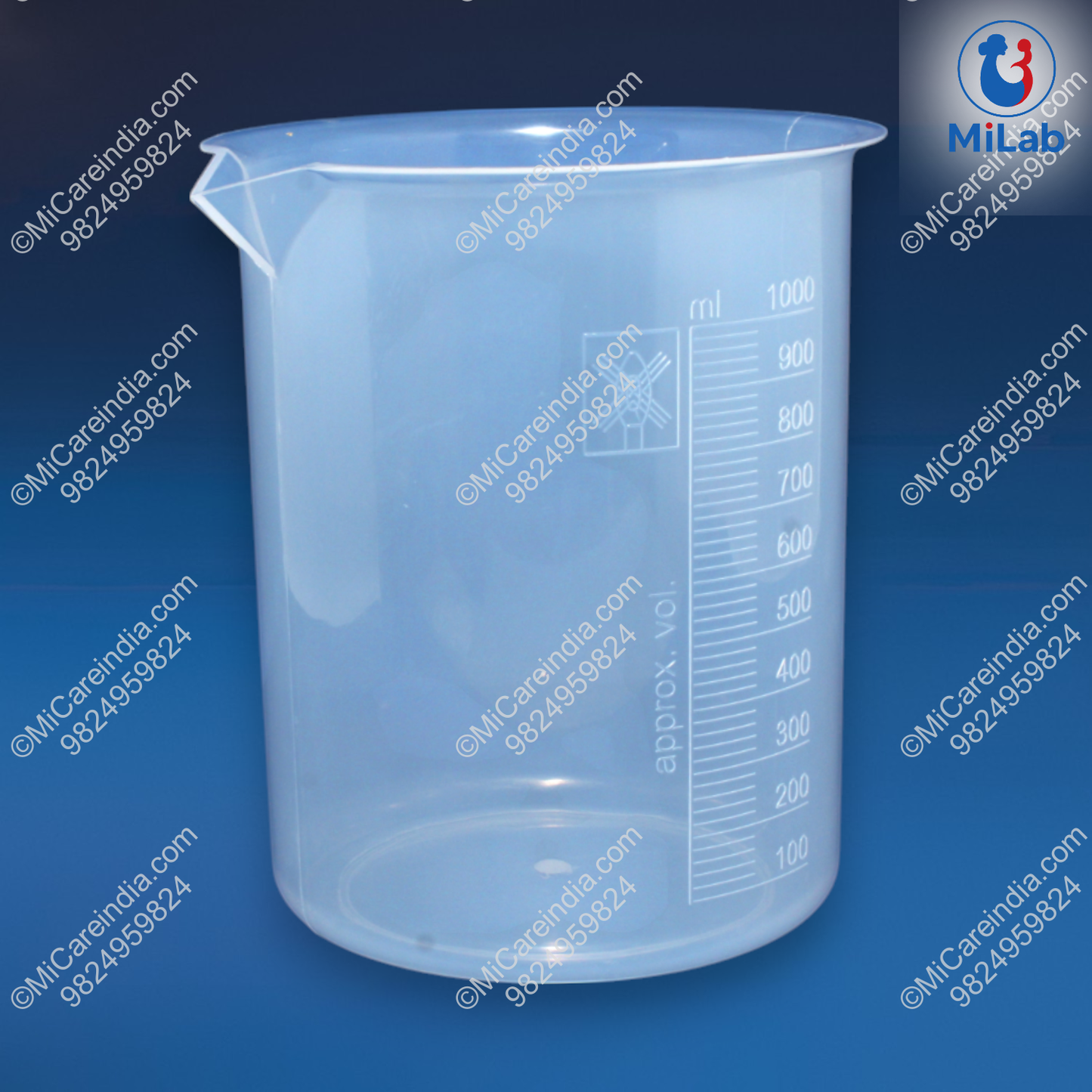 Plastic Beaker 1000ml (Pack Of 2)