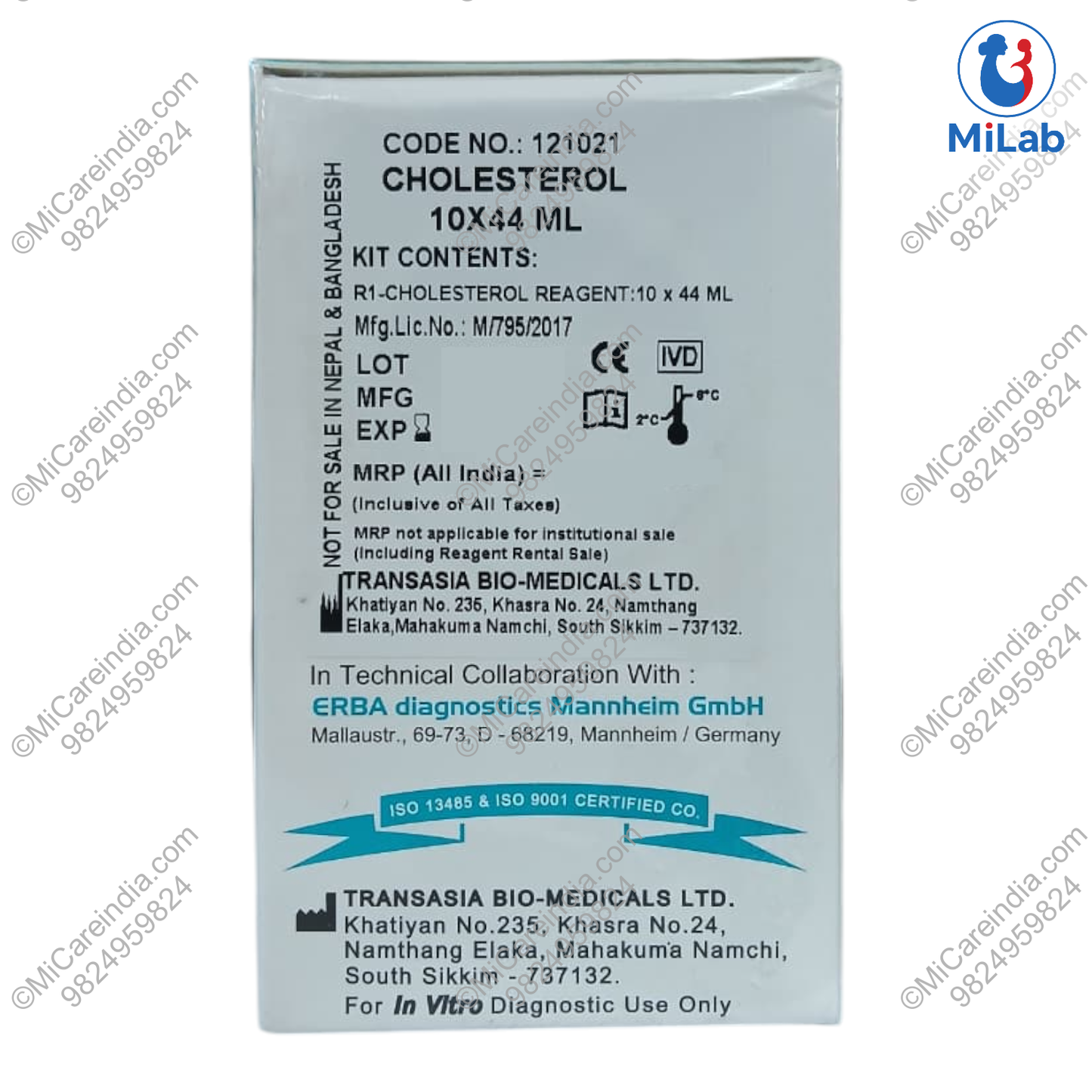 Transasia Cholesterol System Pack Kit (10x44ml)
