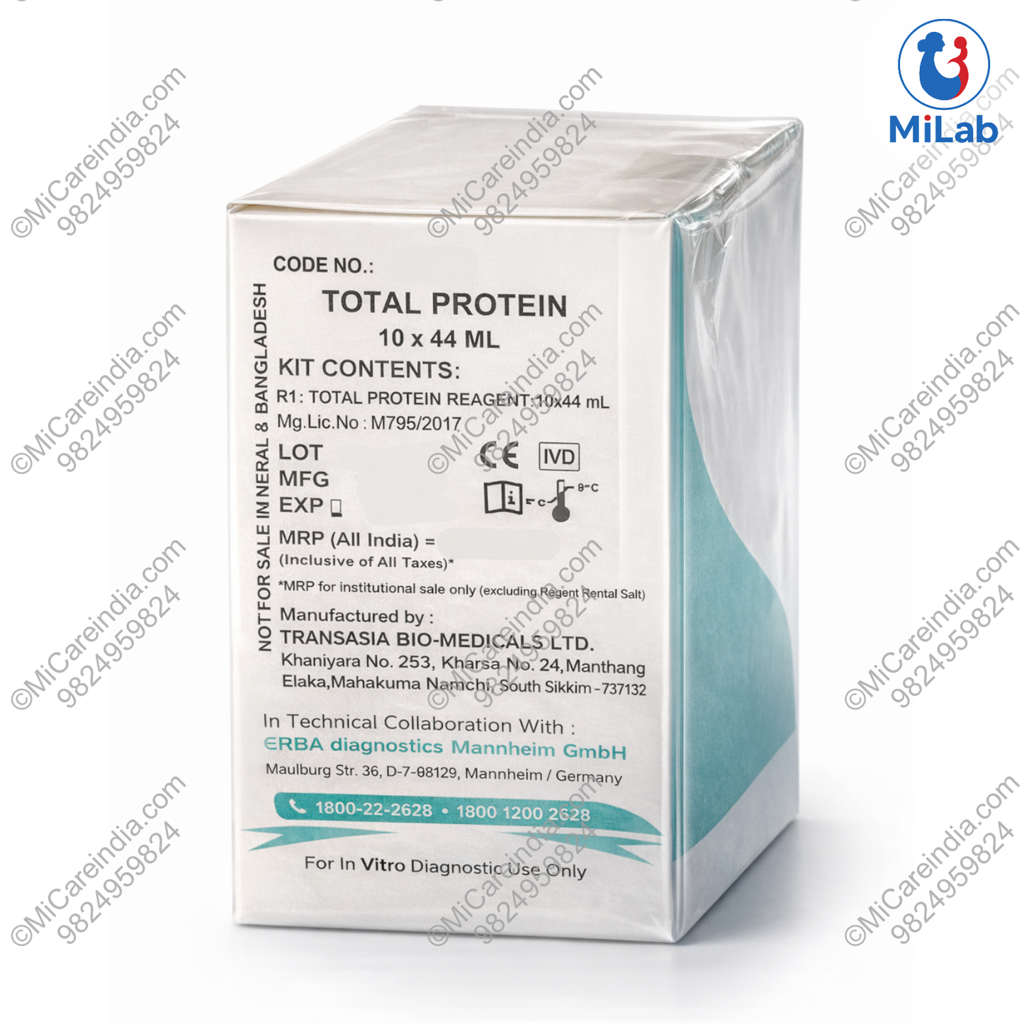 Transasia Total Protein System Pack Kit (10x44ml)