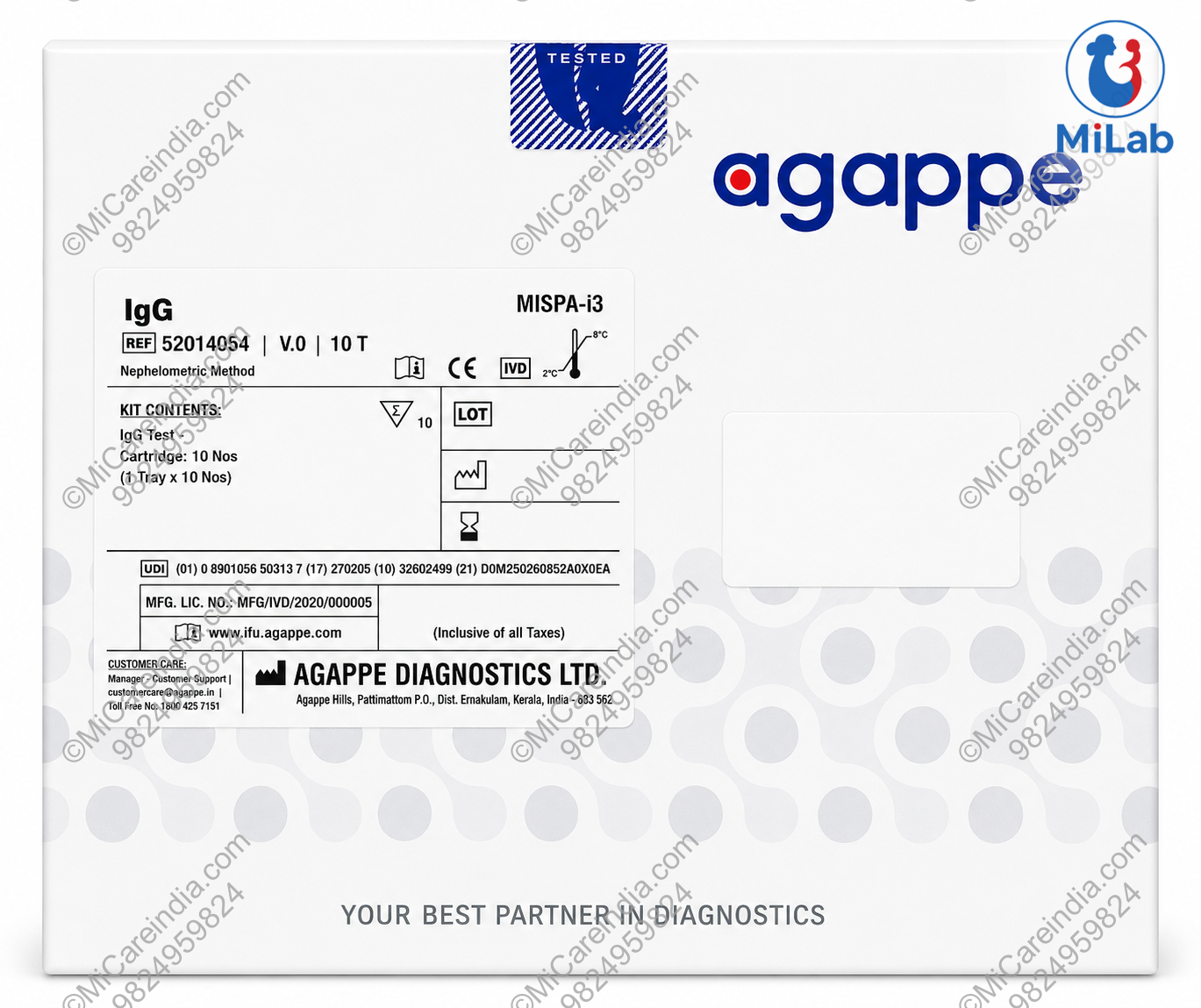 Agappe Mispa i3 IgG Test Kit (10 Tests)