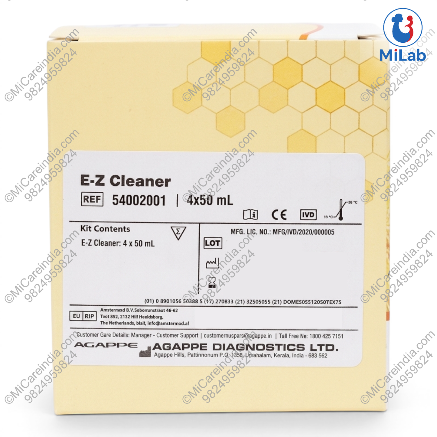 Agappe Count E-Z Probe Cleaner Kit (4x50ml)