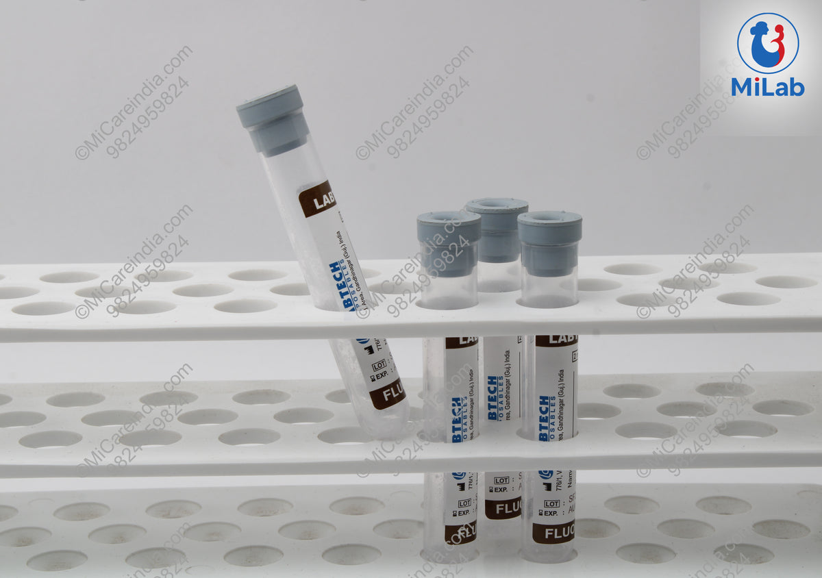 Labtech Fluoride Blood Collection Tube with Rubber Cap (Pack of 100)