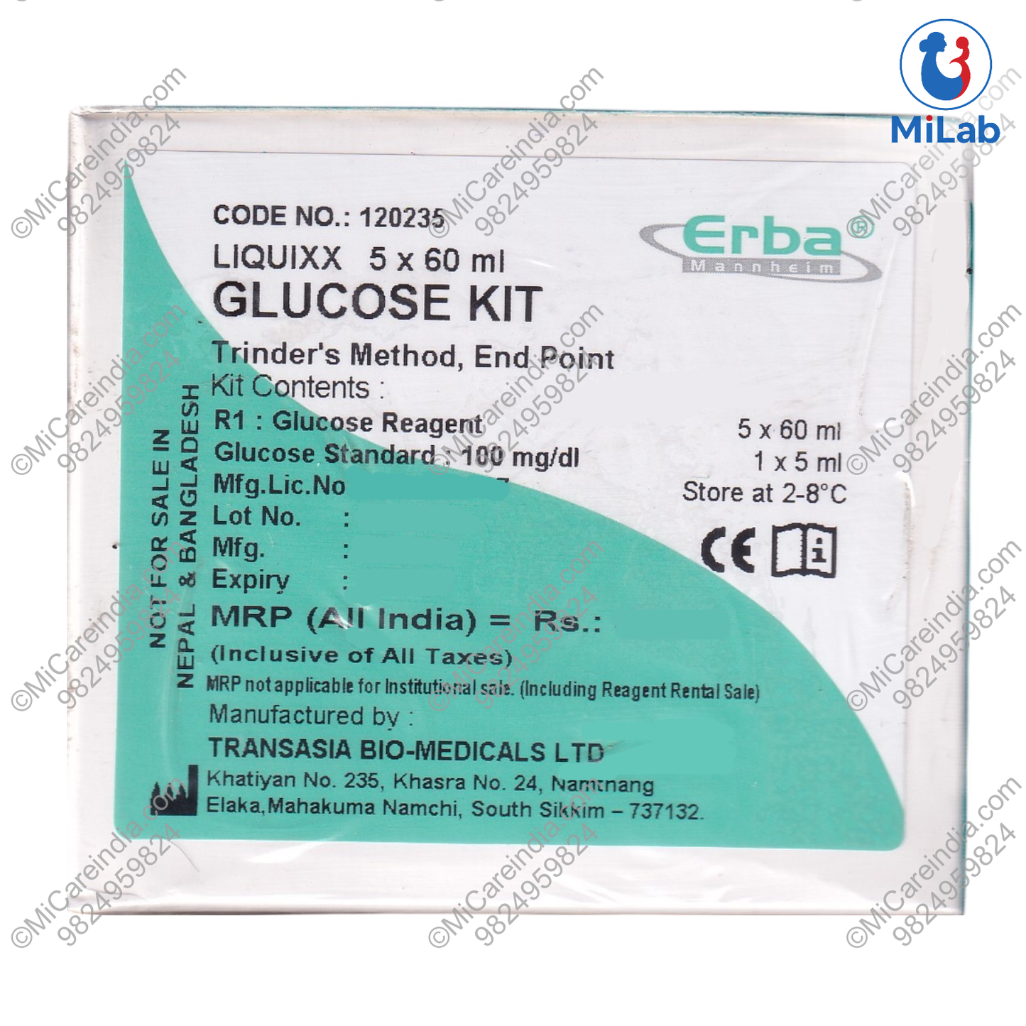 Transasia Glucose Kit (5x60ml)
