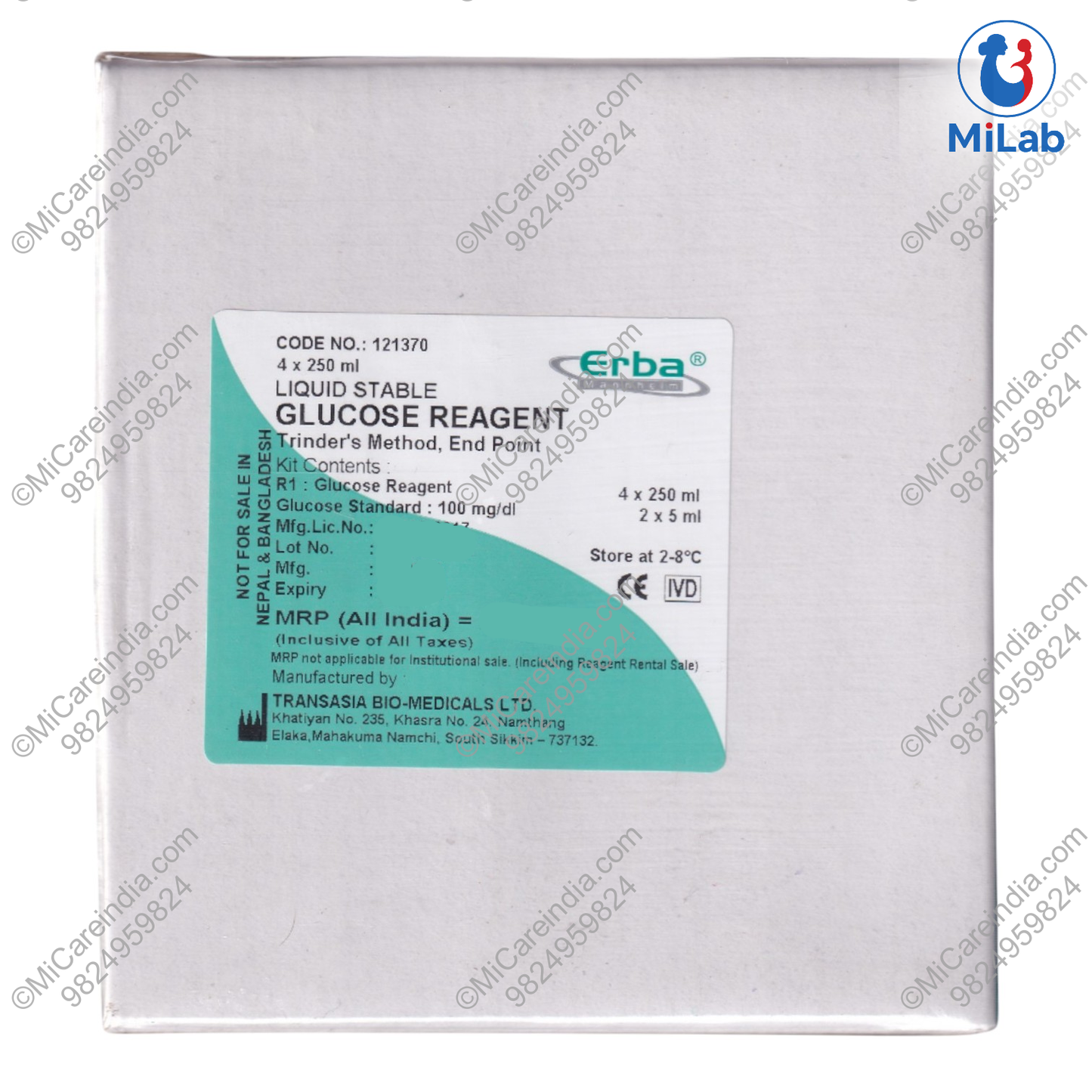 Transasia Glucose Kit (4x250ml)