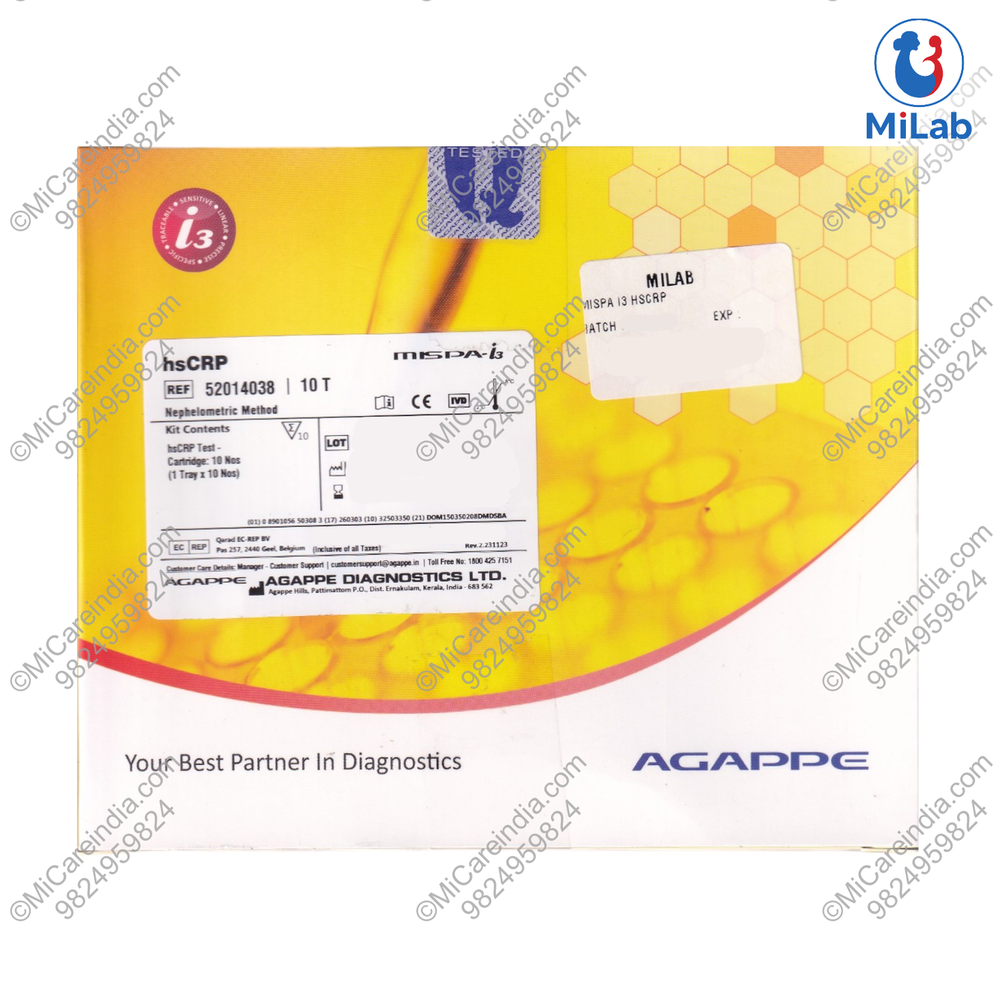 Agappe Mispa i3 HS CRP Kit (10 Tests)