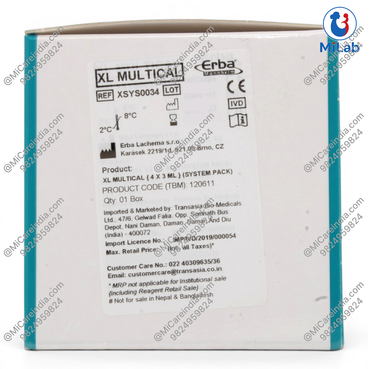 Transasia Multical Multi-Calibrator System Pack Kit (4x3mL)