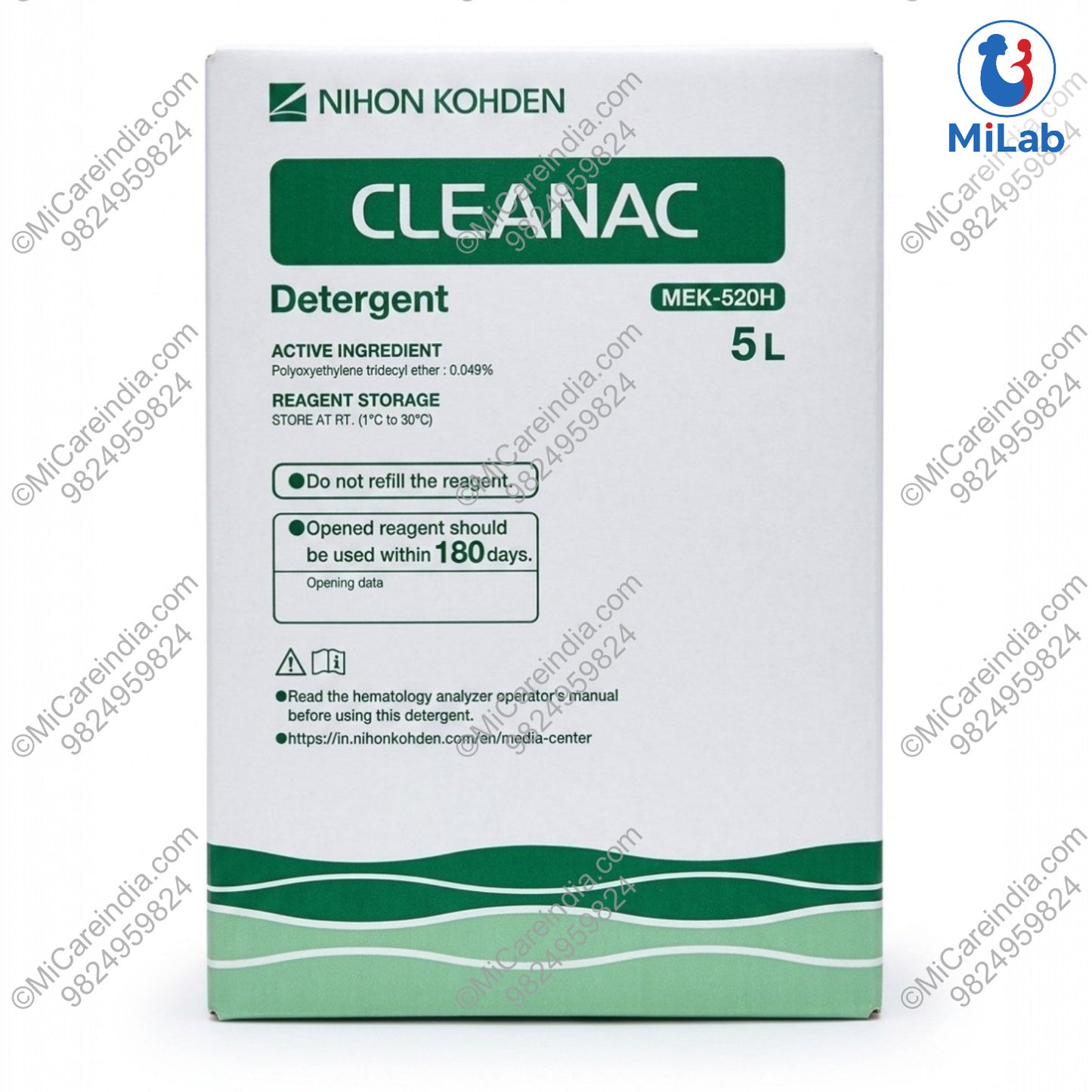 Nihon Kohden Cleanac-520 Green Detergent (5 Ltr)