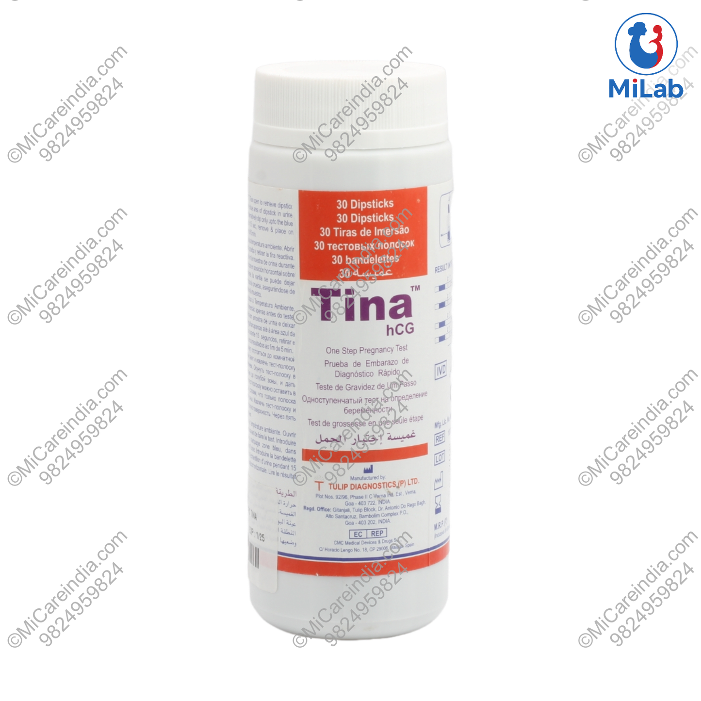 PREGNANCY TEST STRIPS TINA 30 TEST BOTTLE