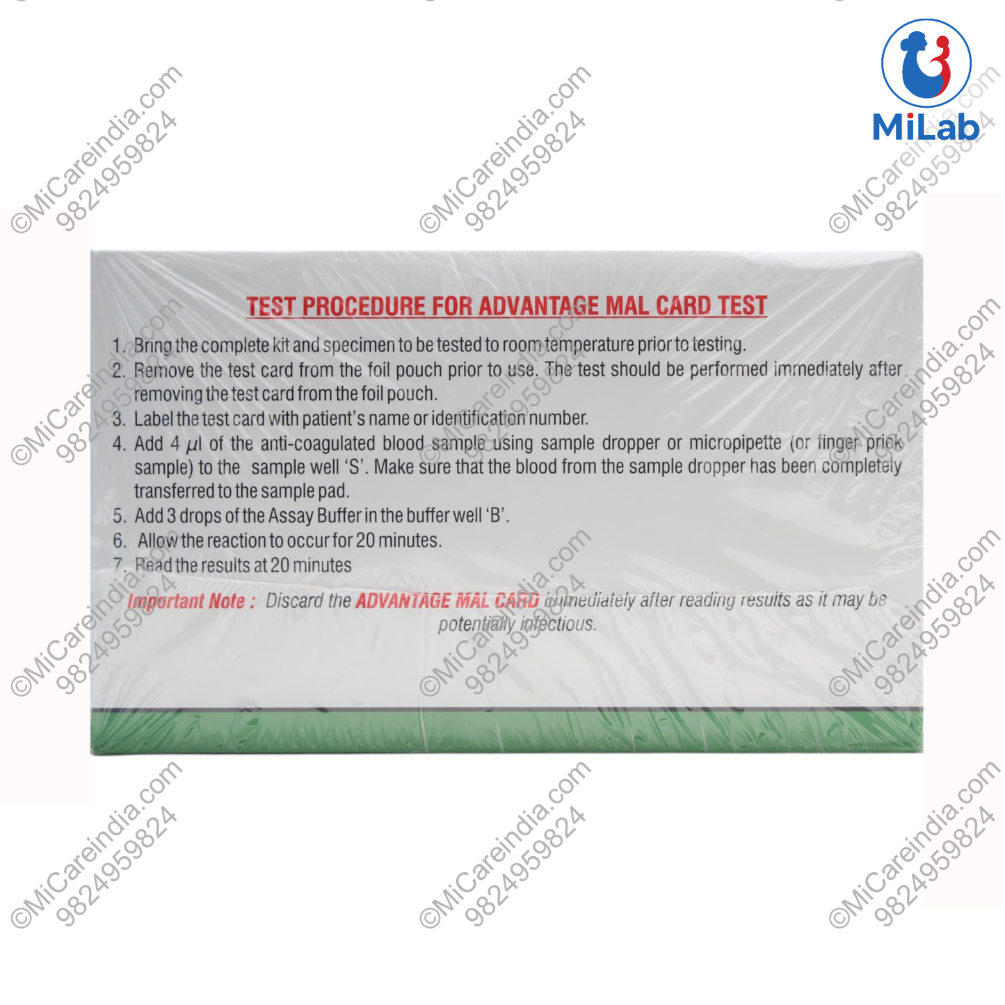 PF/PV AG MALCARD (GREEN) 50 TEST KIT