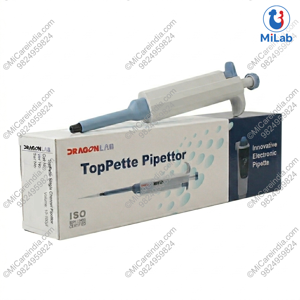 Dragonlab Single Channel Adjustable Volume Mechanical Pipette (10-100μl)