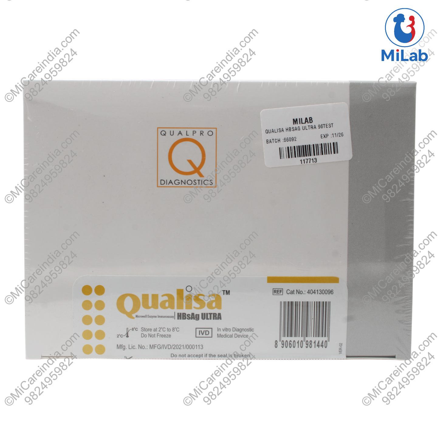 HBSAG ULTRA QUALISA 96 TEST KIT
