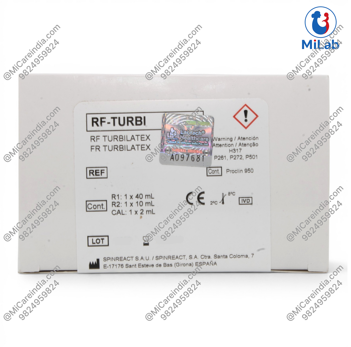 Spinreact RF-Turbi Rheumatoid Factor Latex Turbidimetric Reagent Kit (1x50mL)