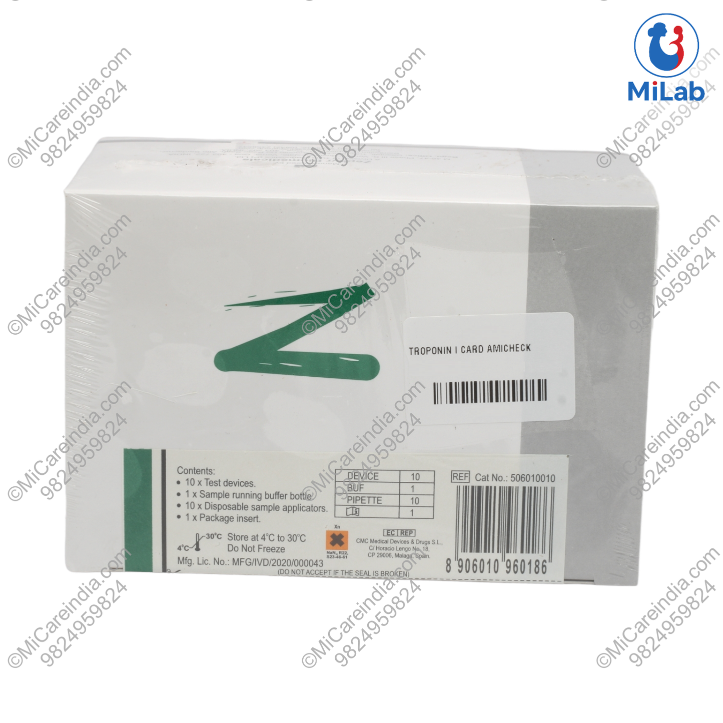 Tulip Amicheck Troponin I Card Kit (10 Tests)