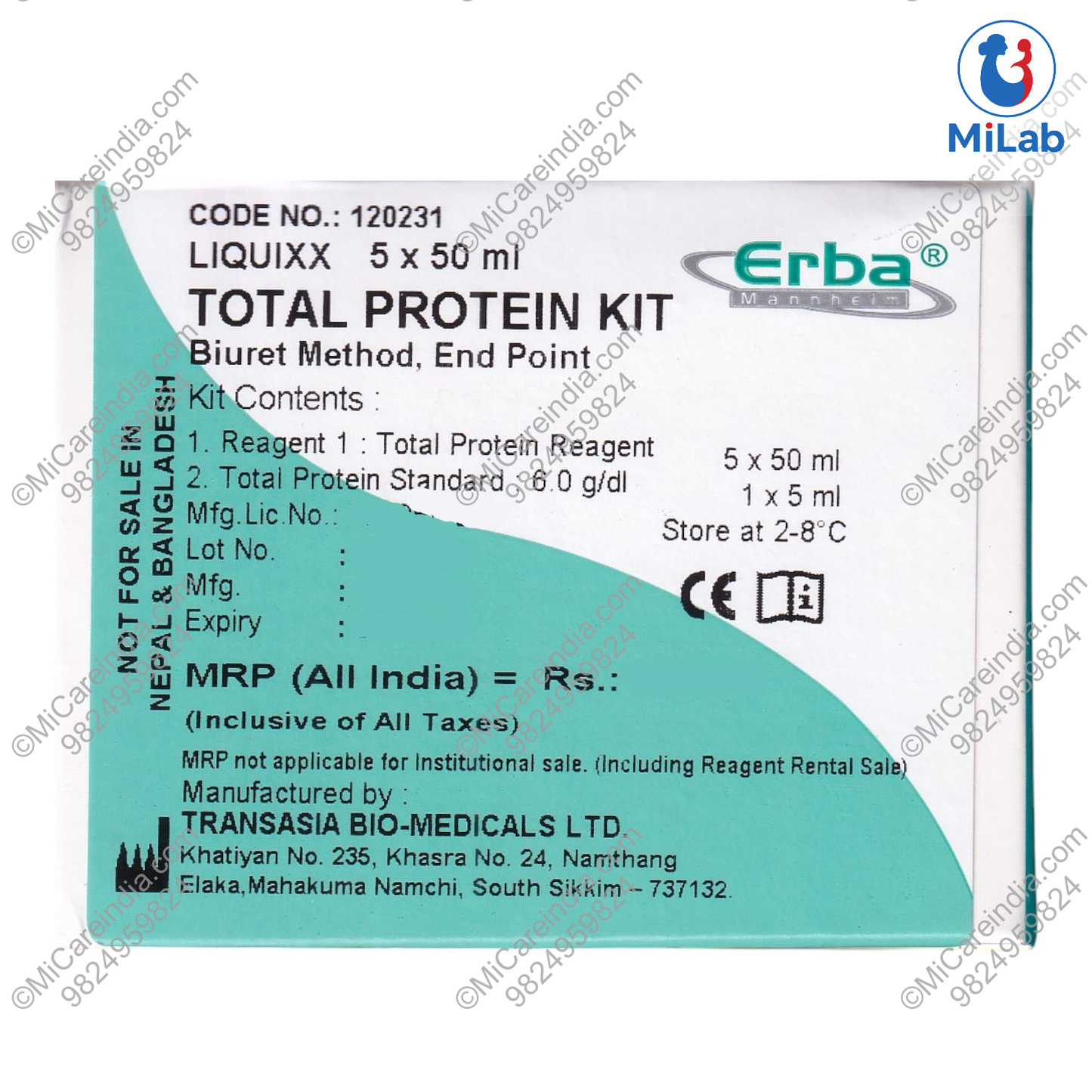 Transasia Total Protein Kit (5x50ml)