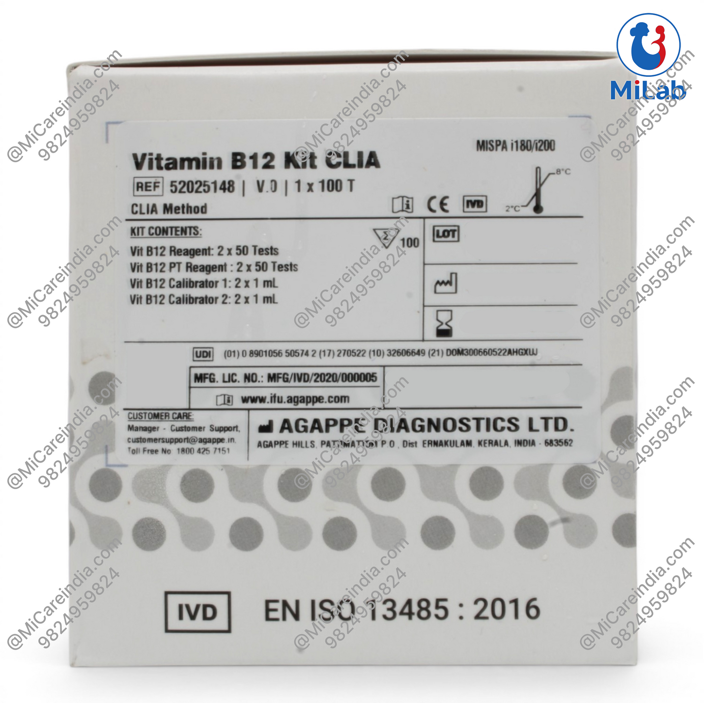 Agappe Mispa CLIA Vitamin B12 Kit (100 Tests)