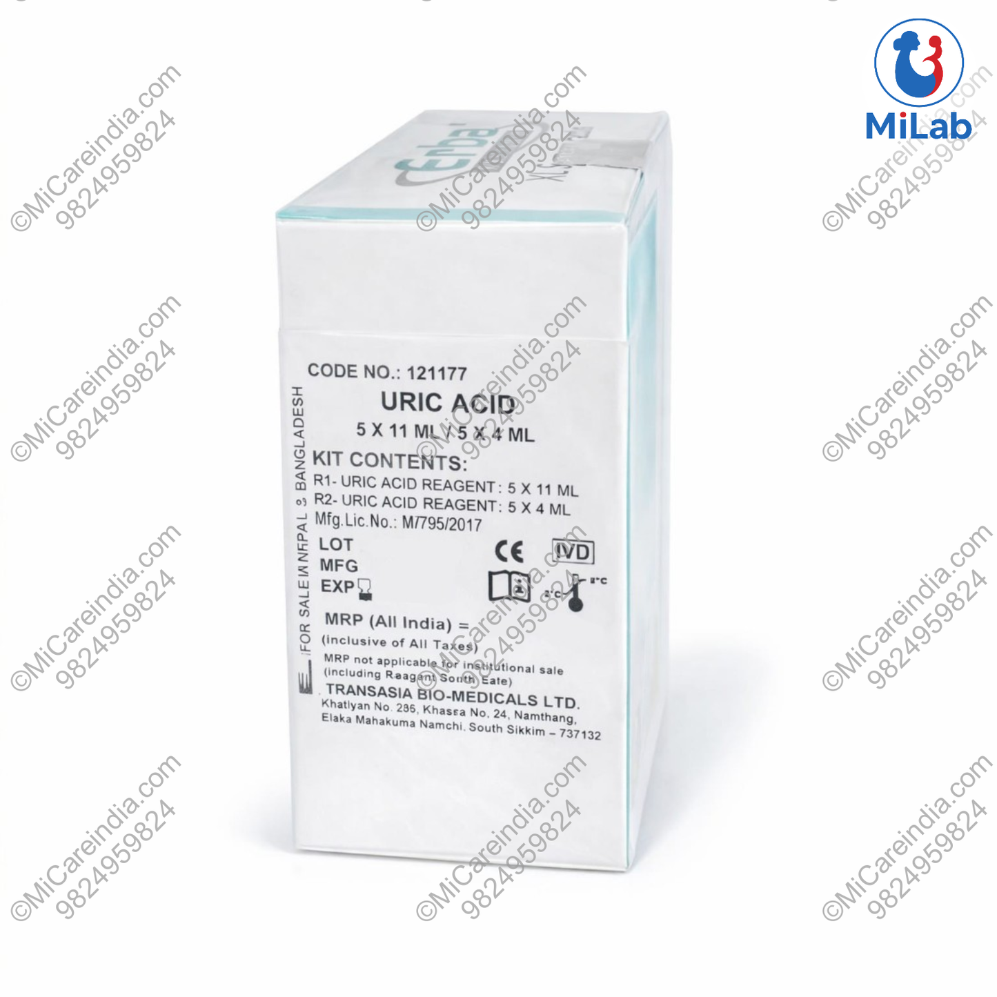 Transasia Uric Acid System Pack Kit (5x11ml/5x4ml)