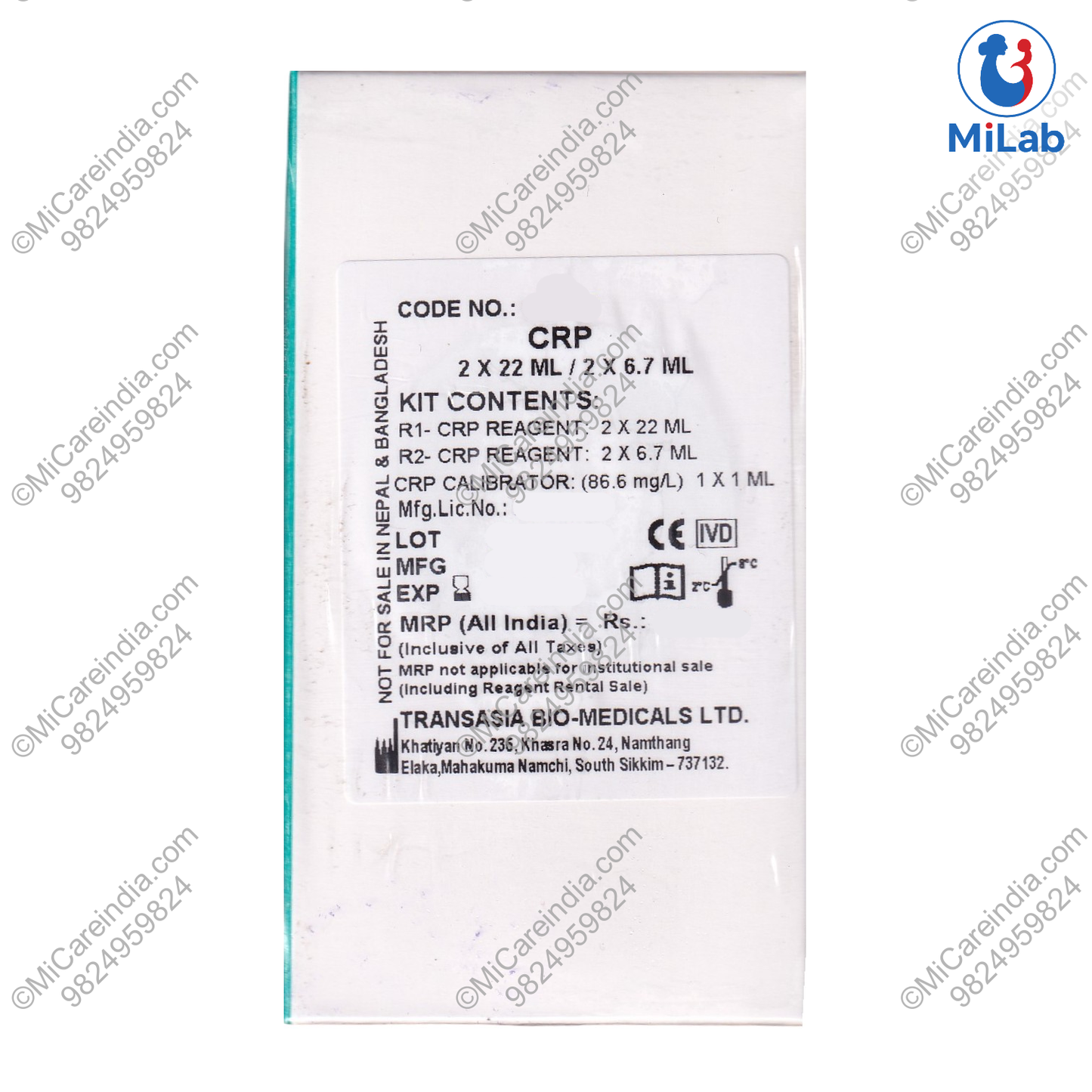 Transasia CRP Turbi System Pack Kit (2x22ml/2x6.7ml)