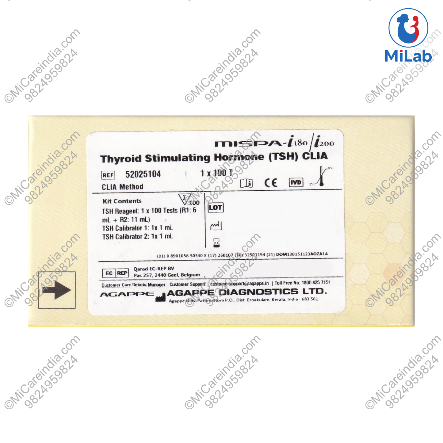 Agappe Mispa CLIA TSH Kit (100 Tests)