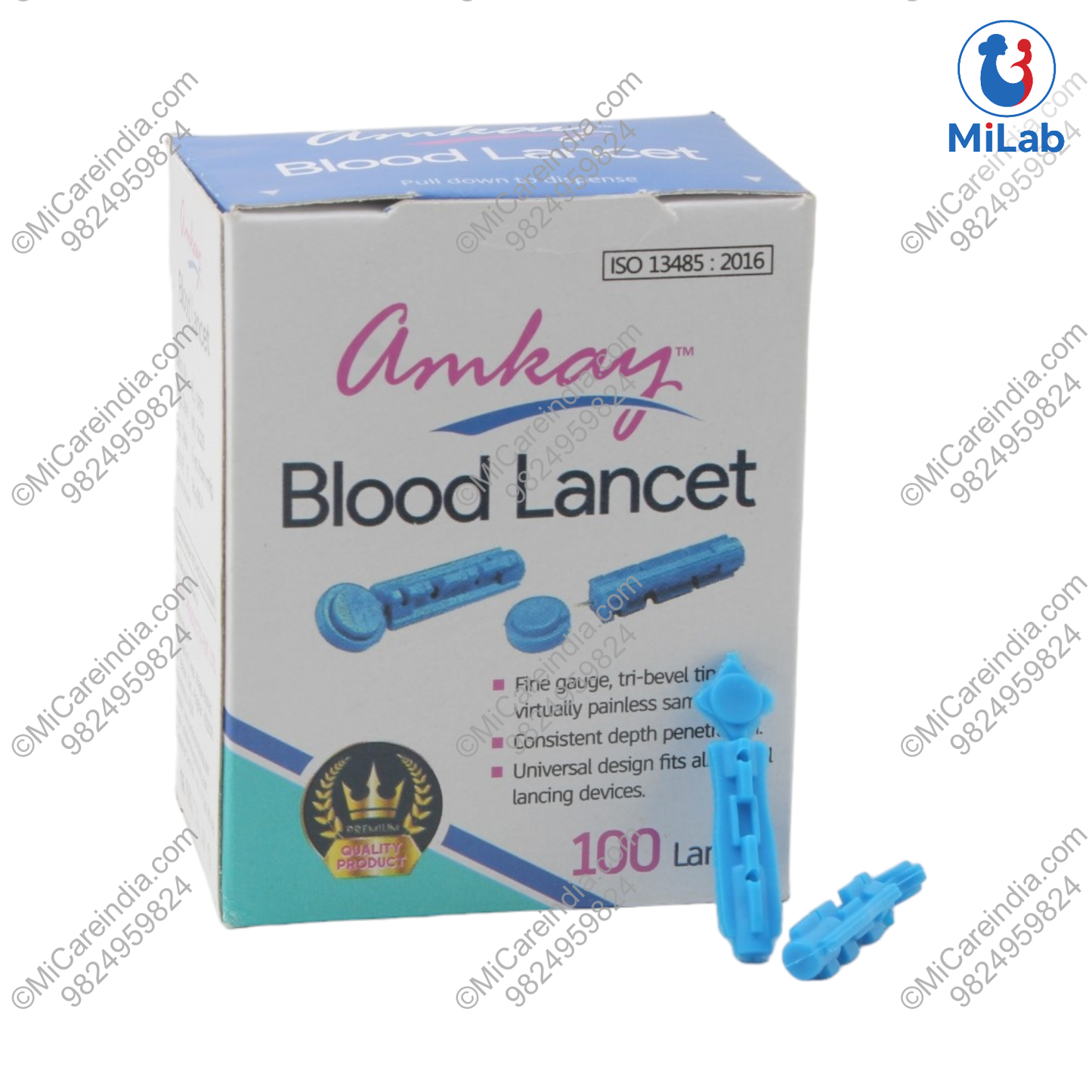 Amkay Round Blood Lancet (100 Pcs)