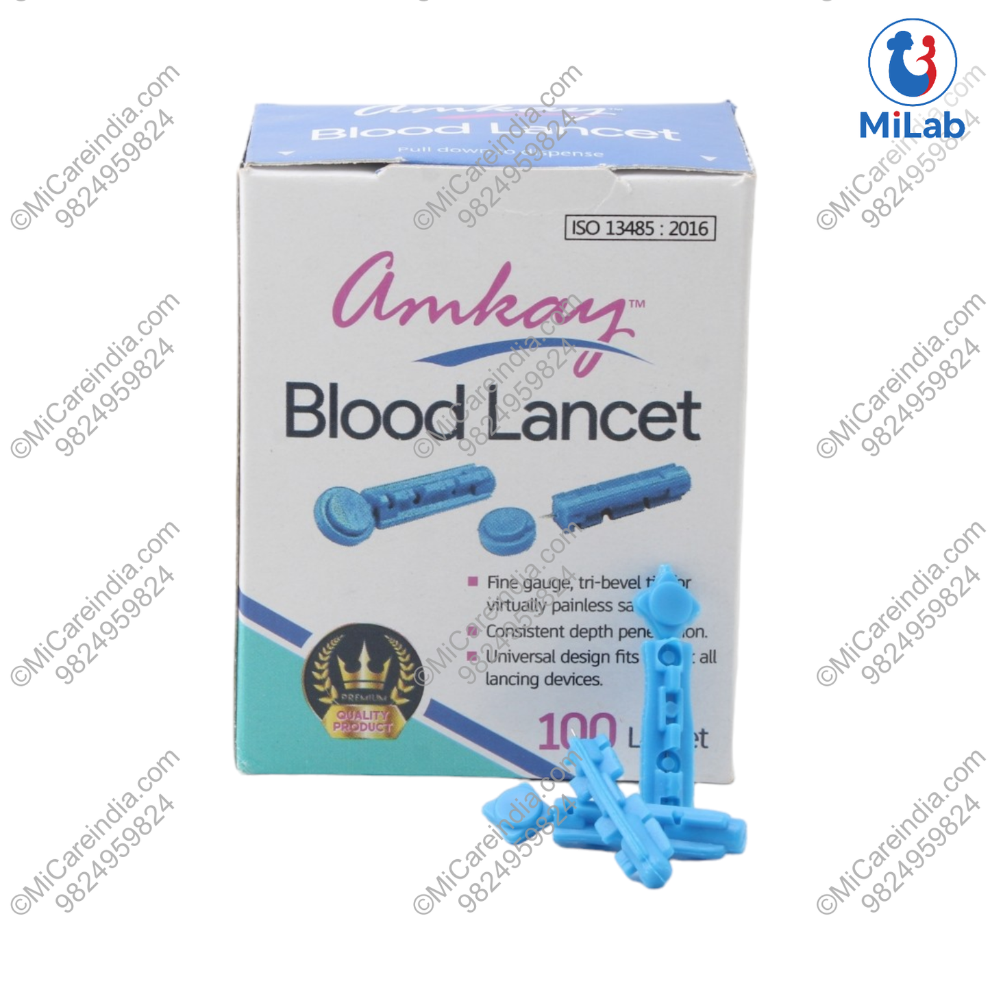 Amkay Round Blood Lancet (100 Pcs)