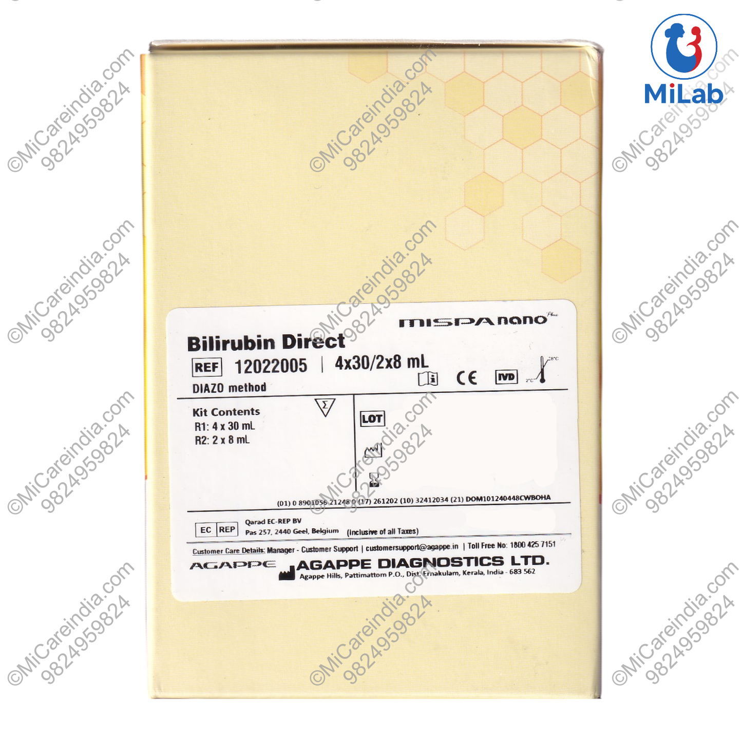 Agappe Bilirubin Direct System Pack Kit (4x30ml/2x8ml)
