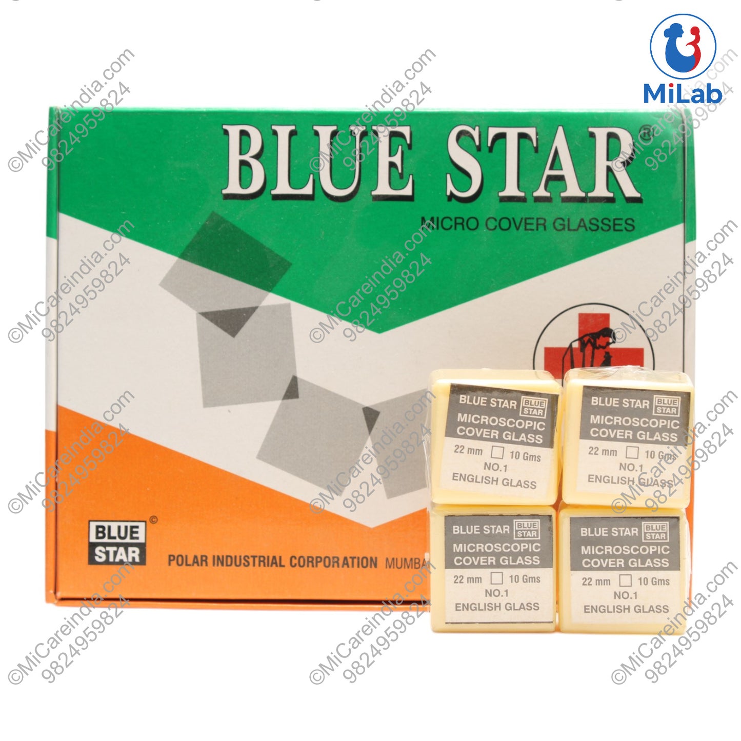 Bluestar Coverslip 22x22mm Box (Pack of 20)