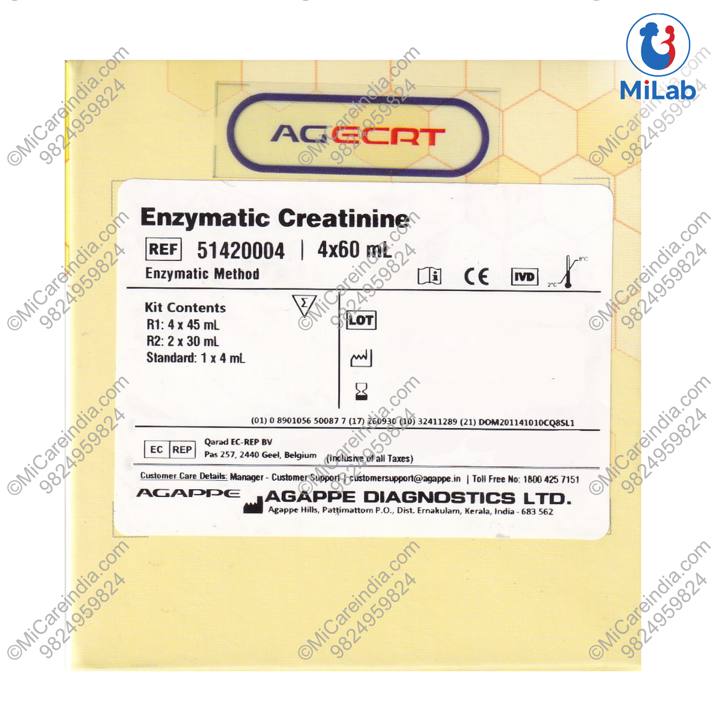 Agappe Creatinine Enzymatic Kit (4x60ml)