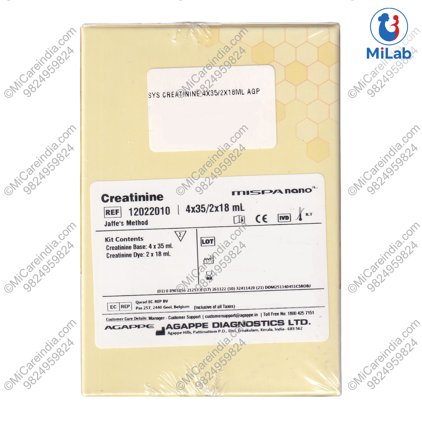 Agappe Creatinine System Pack Kit (4x35ml/2x18ml)