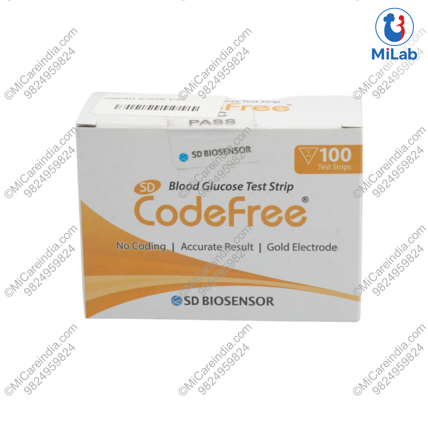 SD Biosensor CodeFree Blood Glucose Test Strips (100 Strips)