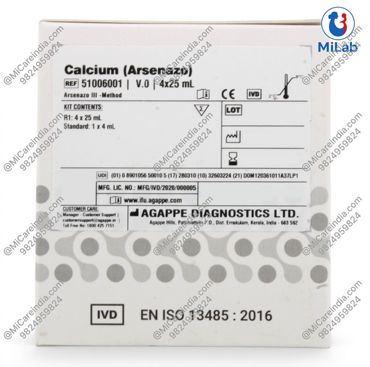 Agappe Calcium Arsenazo III Reagent Kit (4x25ml)