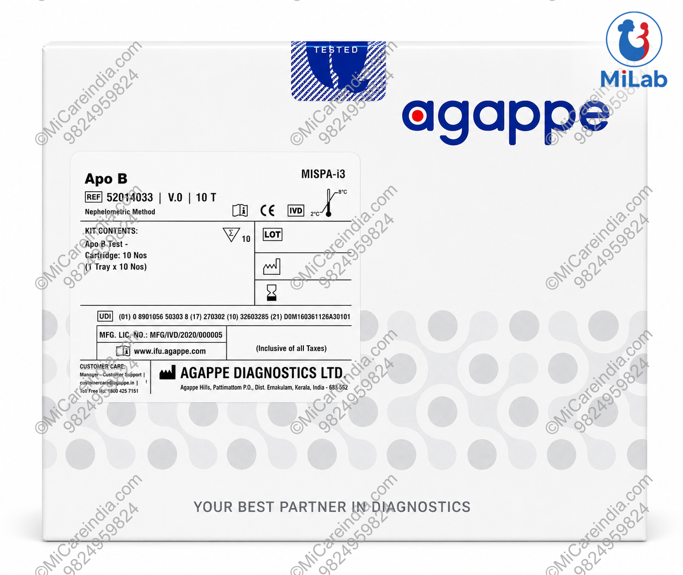 Agappe Mispa i3 Apo B Kit (10 Tests)
