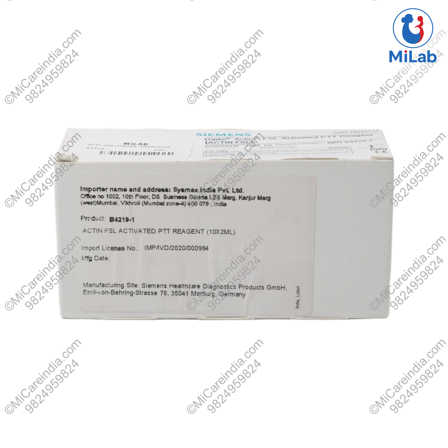 Sysmex Actin FSL Activated PPT Reagent (APTT) (10x2ml)