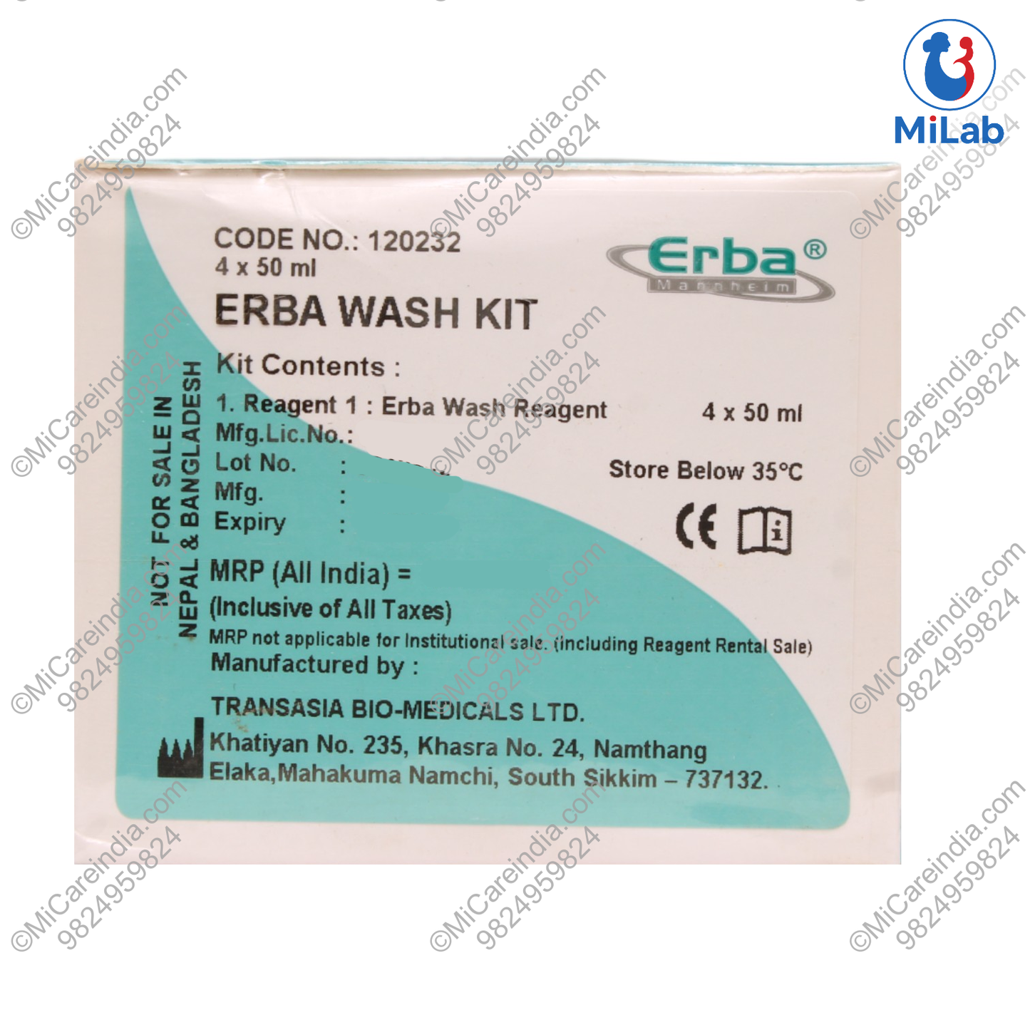 Transasia Erba Wash Kit (4x50ml)