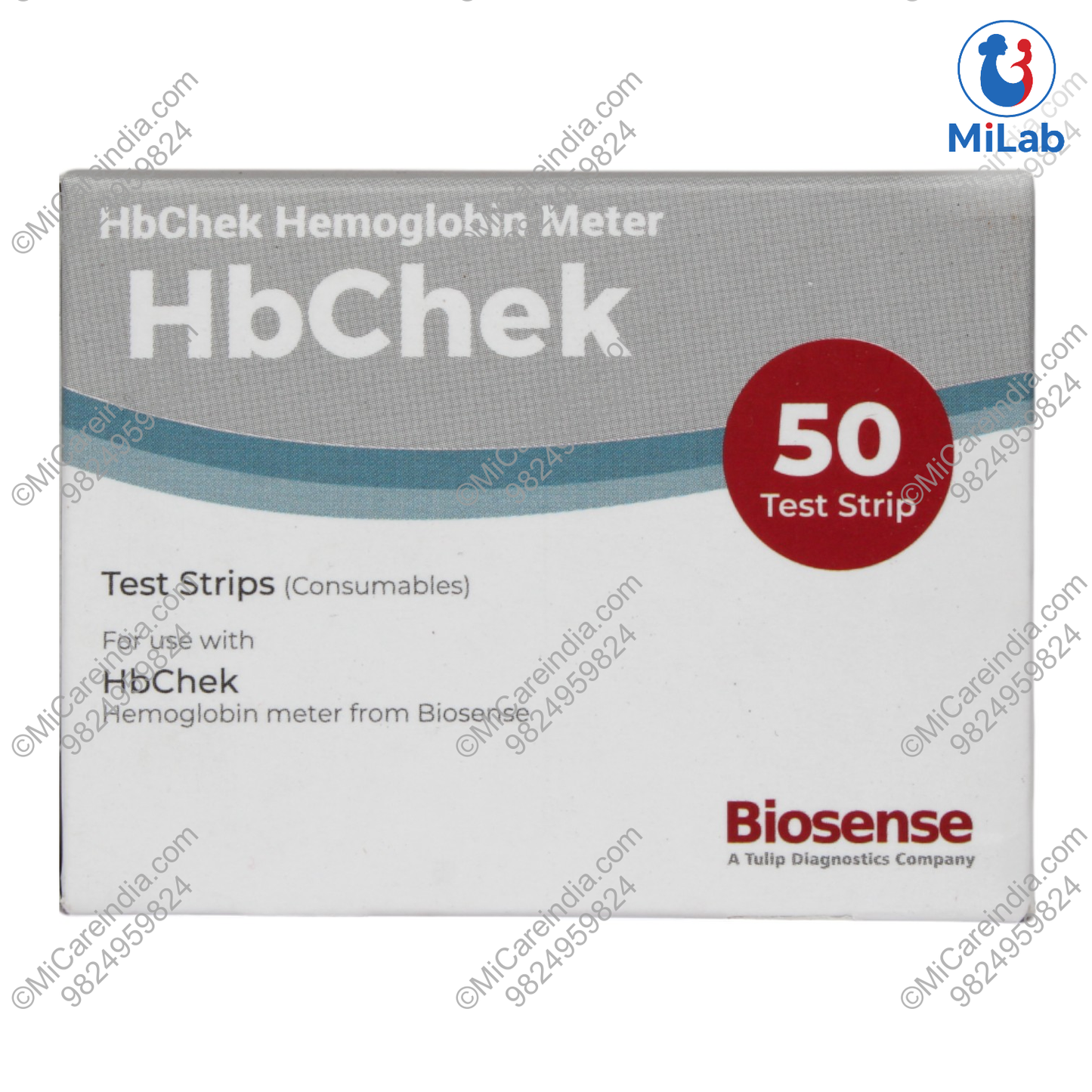 Biosense HbChek Hb Test Strips (50 Strips)