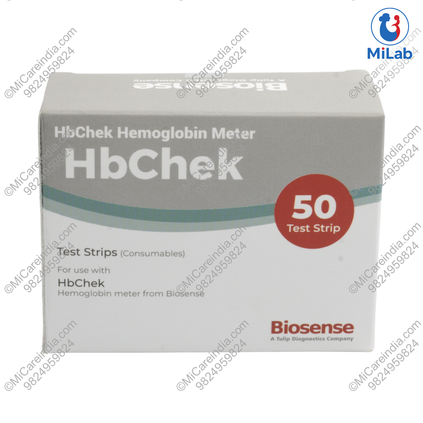 Biosense HbChek Hb Test Strips (50 Strips)