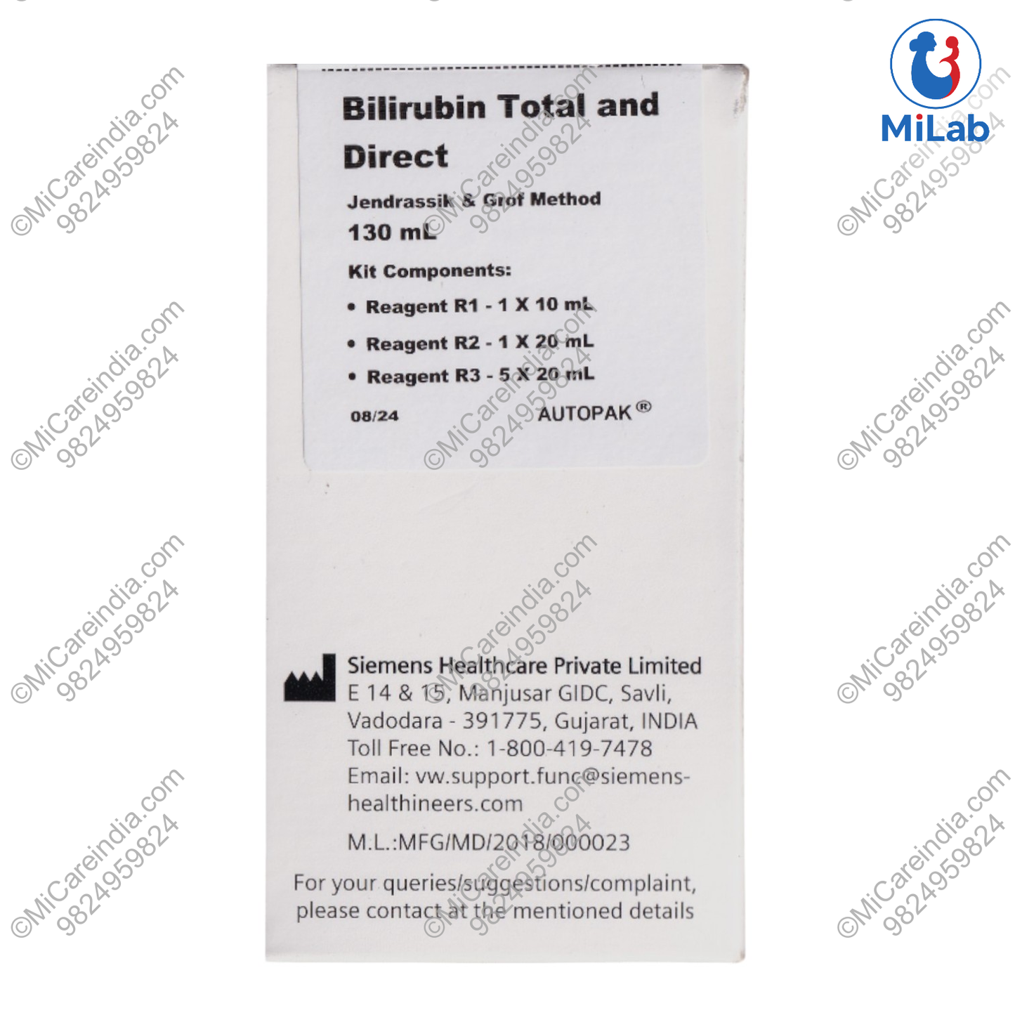 Siemens Bilirubin (Total & Direct) Kit (1x130ml)