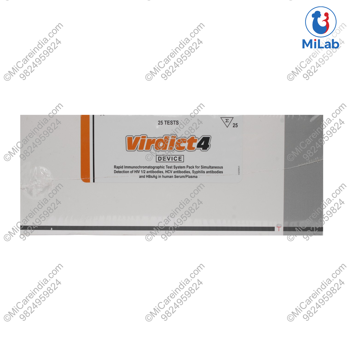 Tulip Virdict 4 Blood Screening Rapid 25 Test Kit (HBsAg/HIV/HCV/Syphilis)