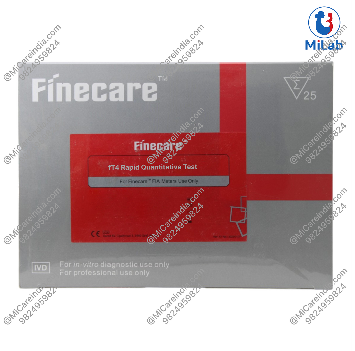 Finecare FREE T4 Rapid Test Kit (25 Tests)