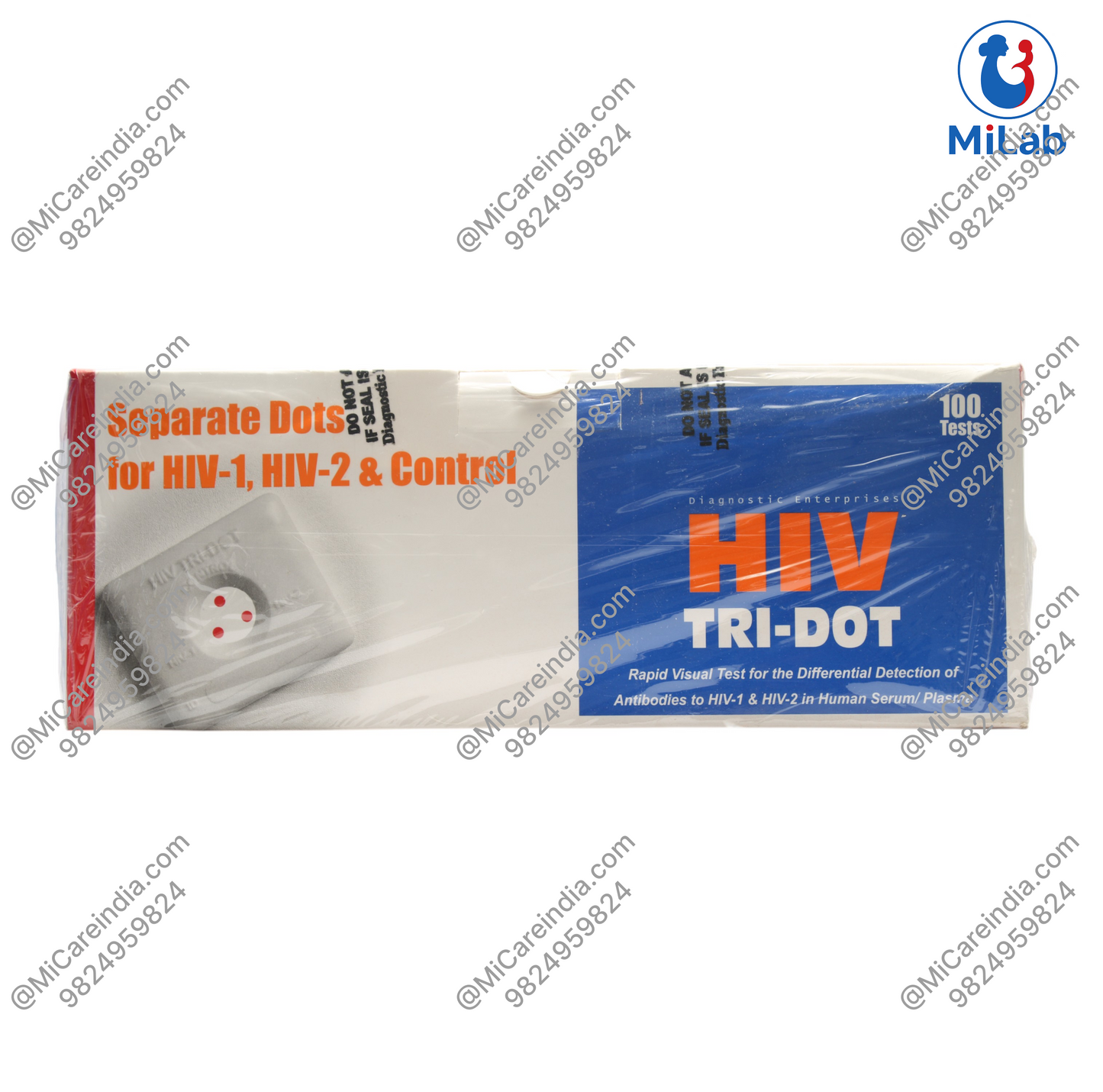 J. Mitra HIV C Tri-Dot Rapid Test Kit (Pack of 100 Tests)