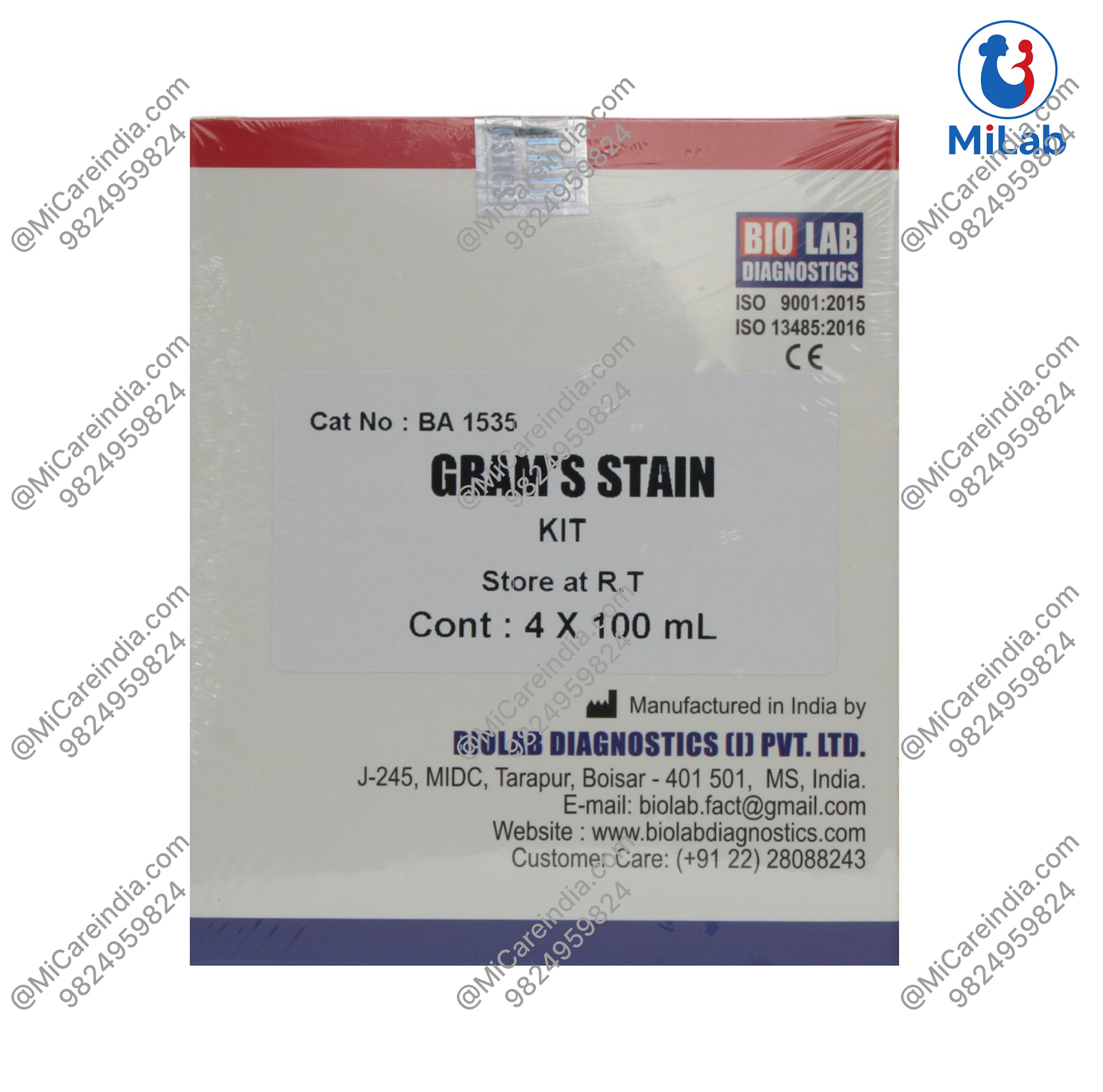 Biolab Gram Stain (4x100ml)