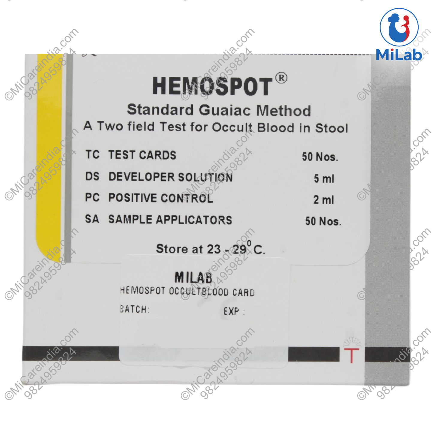Corel Hemospot Occult Blood Card Test Kit