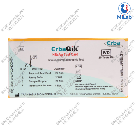 HBSAG CARD ERBAQIK 25 TEST KIT