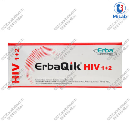 Transasia ErbaQik HIV Gen 3 (I & II) Kit (25 Tests)
