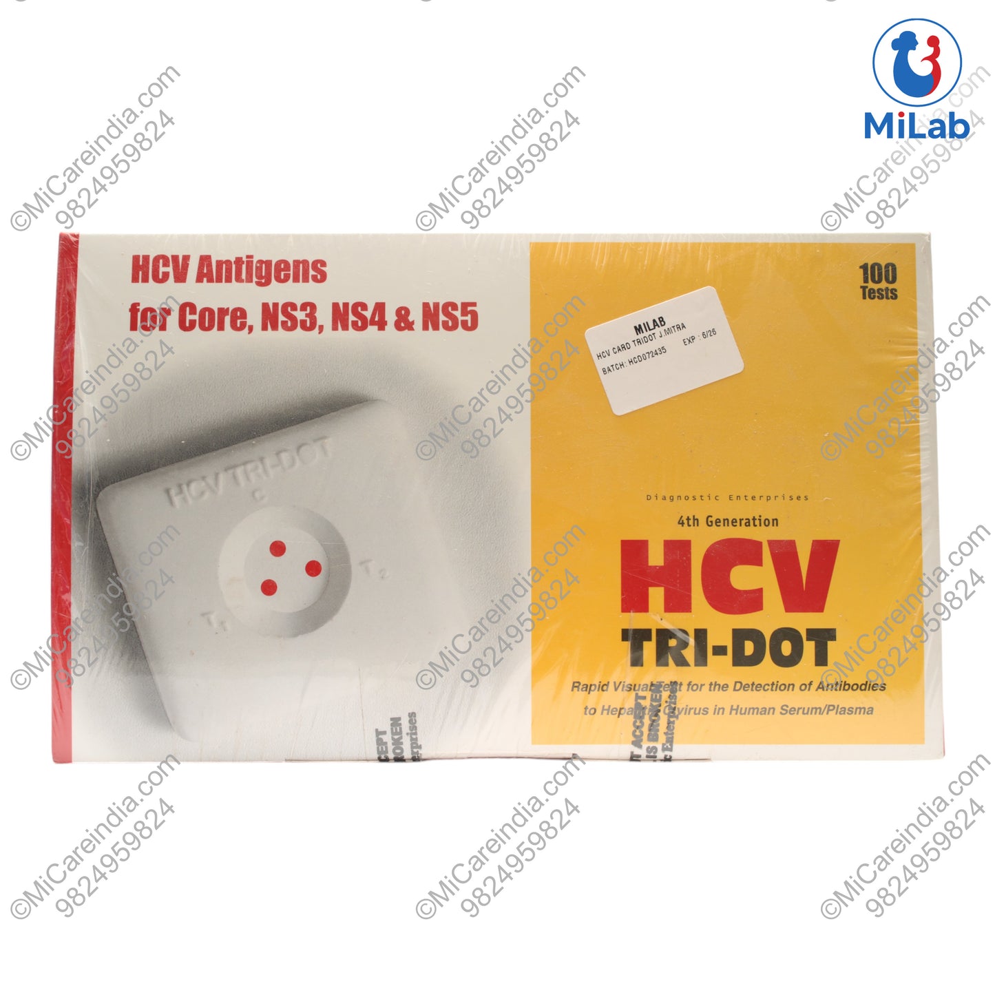 HCV CARD TRIDOT 100 TEST KIT