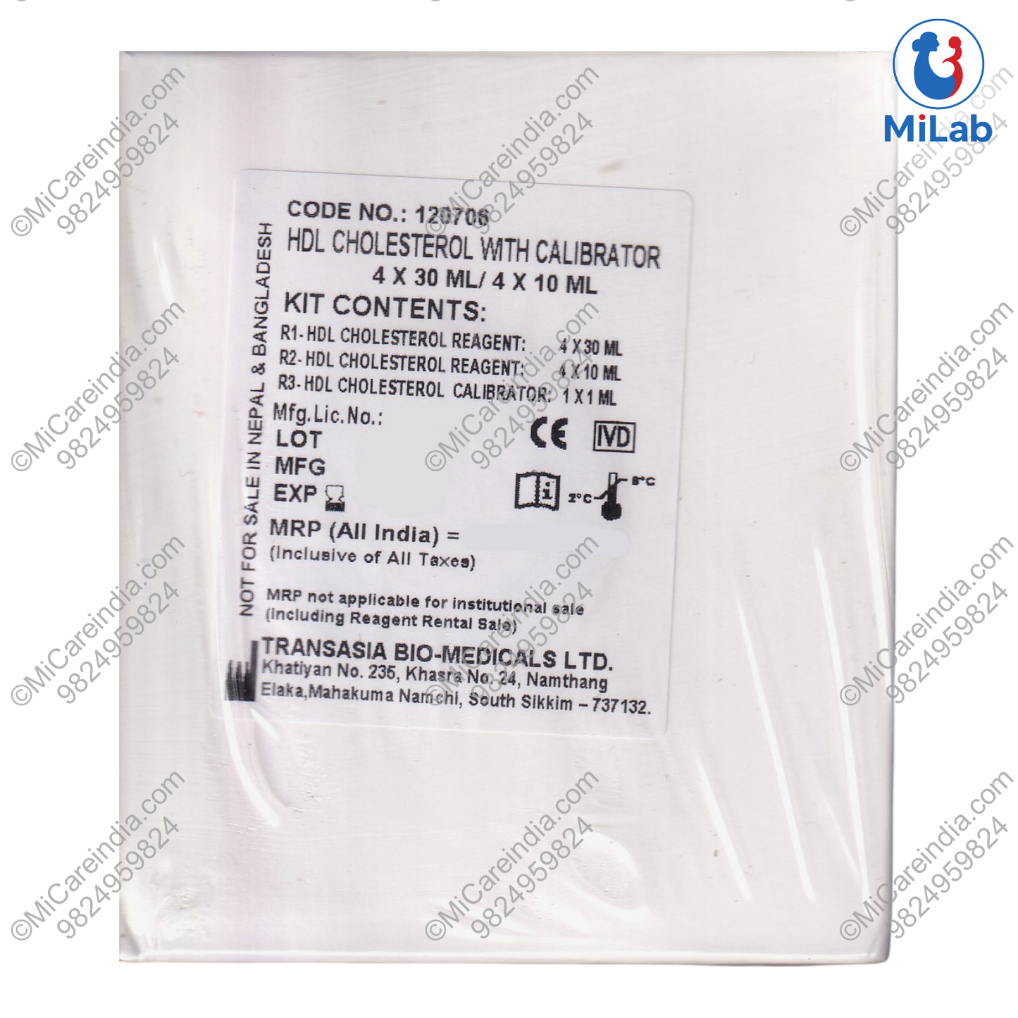 Transasia HDL-D System Pack Kit (4x30ml/4x10ml)