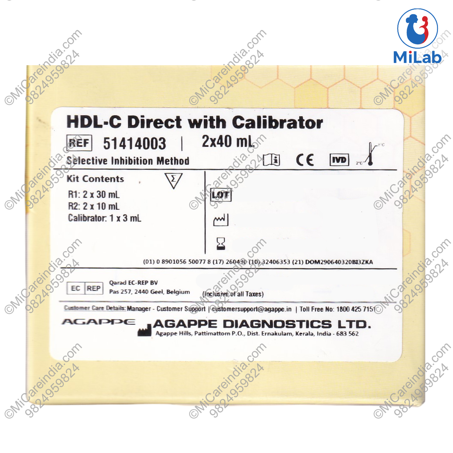 Agappe HDL Cholesterol Direct with Calibrator Kit (2x40ml)