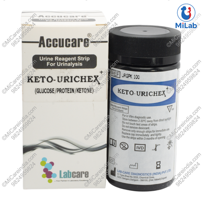 Labcare Urichex GPK Keto Urine Test Strips (100 Strips)