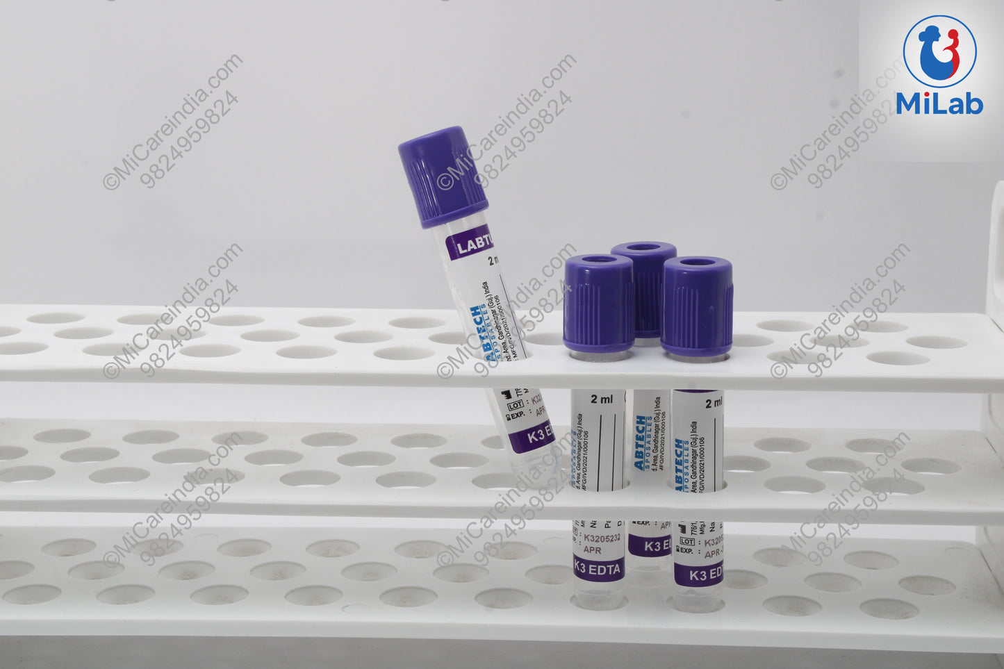 K3 EDTA SAFETY CAP 2ML 100 TUBE PACK