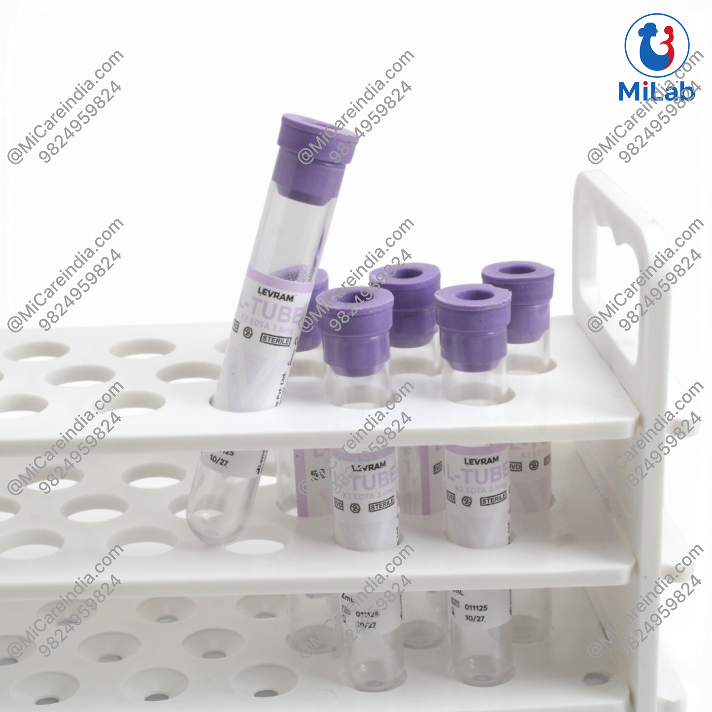 Levram K3 EDTA RC-PS L-Tube Blood Collection Tube (100 Pc)